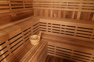 Sauna Quadrata ANYI in Cedro Rosso di Alta Qualità per 6 Persone, Sauna da Esterno con Stufa - Product Image 5