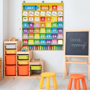 Juego de Calendario de Bolsillo para el Aula, 120 Tarjetas con Información sobre Clima, Estaciones, Festividades, Fecha, Mes y Año para la Gestión del Tiempo - Product Image 5