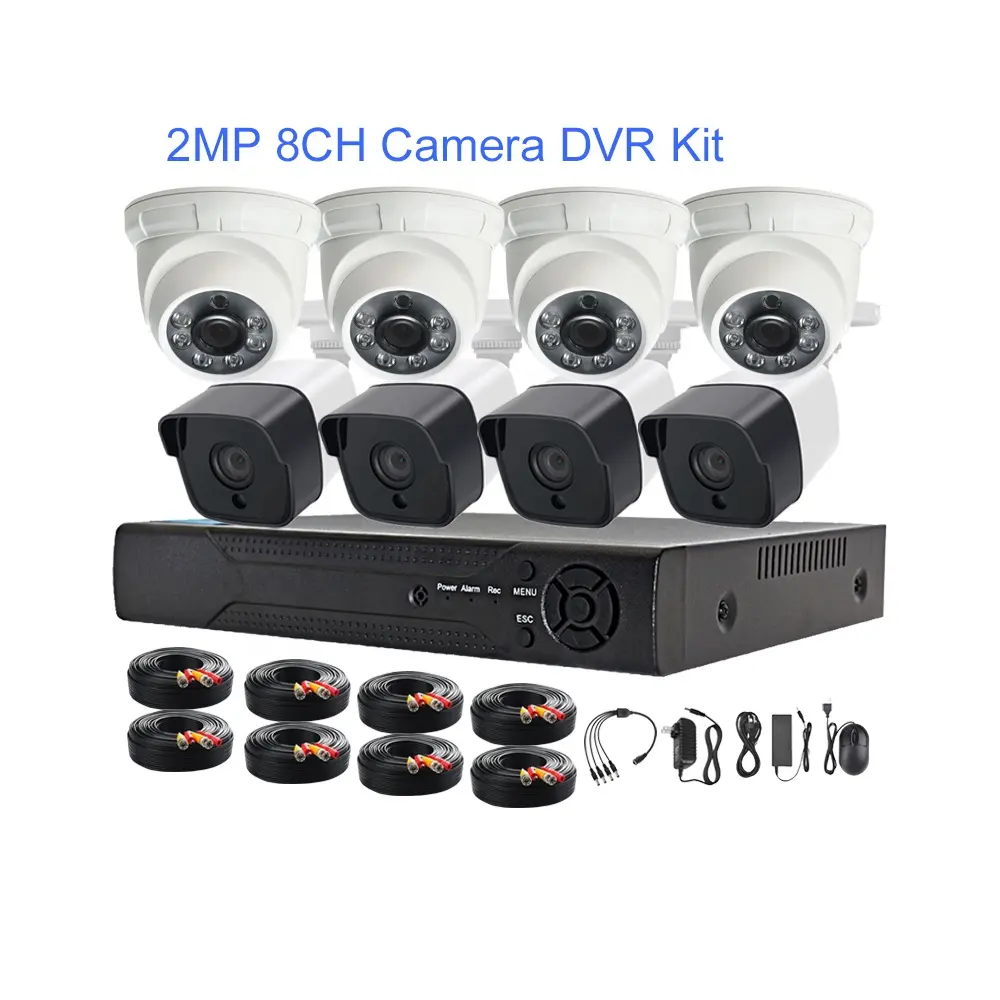 6 8 Kanal 8CH AHD DVR Kit 2 MP 1080P Full HD Analog Kamera-Set All-in-One DVR XVR Recorder CCTV Kamerasystem für Heimsicherheit