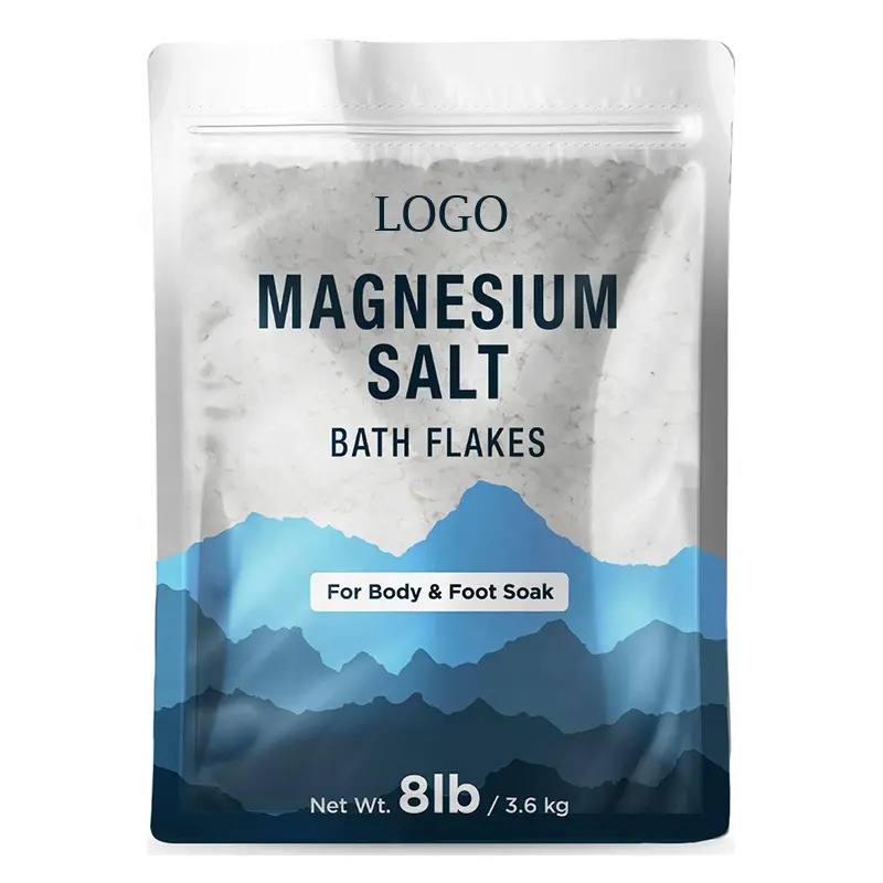 New Product Private label Custom Packing Foot Body Soak Natural Relax Muscle Mind Epsom Salt Pure Magnesium Bath Flakes