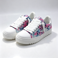 Chaussures décontractées en toile pour hommes et femmes, tendance, design rose et bleu tie-dye, pour la marche et le skateboard, vente en gros