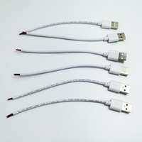 Câble de charge USB 2.0 personnalisé, gaine en PVC, mâle vers extrémité ouverte, câble de charge USB, faisceau de câbles