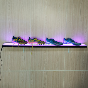 Tường Gắn Điều Khiển Từ Xa RGB Color Changing LED Thắp Sáng <span class=keywords><strong>Bar</strong></span> Kệ Rượu Thủy Tinh Kệ Trưng Bày Sáng Lên Giày Hiển Thị Kệ - Product Image 4