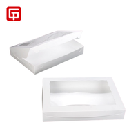 Boîte à gâteaux en carton rectangle recyclable blanche personnalisée Conteneur à cupcake boulangerie jetable fenêtre fendue pour le stockage des aliments