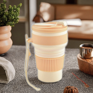 Forme de cylindre de bouteille d'eau pliable en silicone réutilisable sans BPA pour voyage gymnastique camping randonnée - Product Image 6