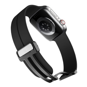 สายซิลิโคนแม่เหล็กสำหรับ Apple Watch 10 42/46 มม. 8 Ultra 4 5 6 7 สายโลหะแบบมีหัวเข็มขัด Iwatch 38 40 41 42 44 45 49 มม. สายแบบสปอร์ต - Product Image 6