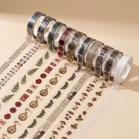 Ruban PET transparent brillant personnalisé avec impression numérique, motif vintage d'apothicaire médiéval et spécimen historique