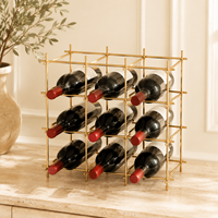 Porte-bouteilles à vin sur pied, organisateur de rangement multi-bouteilles pour comptoir et support de transport portable pour vin OEM ODM