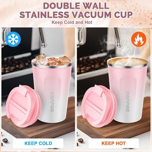 Hot Sale Custom Logo 12 oz Vacuum Double Wall Stainless Steel <b>12oz</b> <b>Cups</b> Mug <b>Coffee</b> Tumblers with Colored Lid - Product Image 3