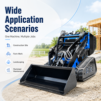 Chargeuse compacte sur chenilles durable LAWNIO EPA avec console de commande à joystick et godet large pour travaux municipaux