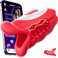 Dispositif de masturbation masculin entièrement automatique avec simulation de lèvres et de langue, 100% étanche IPX7, recharge magnétique USB pour adultes