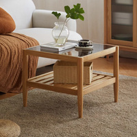 Table basse scandinave moderne en chêne massif, écologique, durable et économique, mobilier de salon pour hôtel et chambre à coucher