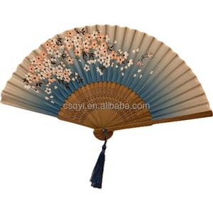 Éventails Pliants en Bambou Art Populaire de Poche Éventails en Soie Peint pour Fête Mariage Décoration Murale Cadeaux d'Affaires - Product Image 3