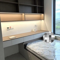 Ensemble de chambre à coucher moderne de luxe personnalisé Lit tatami intégré avec armoire et bureau Design tout-en-un Garantie de 5 ans