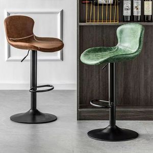 Modern Luxury Kitchen Design <b>Bar</b> Chairs <b>Adjustable</b> Swivel <b>Bar</b> <b>Stool</b> With Plastic Back and Pu Seat - Product Image 4