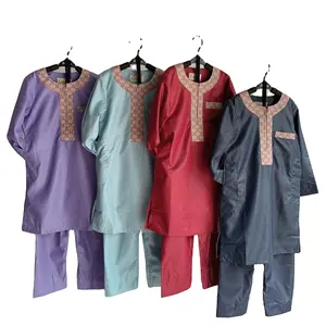 Hot Product Muslim Four Seasons Children Two Pieces Set Clothing Islamic Kaftan With Zipper Malaysia Boy Abaya