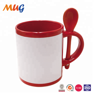 <span class=keywords><strong>Taza</strong></span> de promoción de <span class=keywords><strong>taza</strong></span> de sublimación de cerámica colorida de 11oz <span class=keywords><strong>con</strong></span> parche blanco y cuchara - Product Image 5