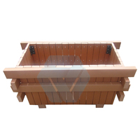 Jardinières d'extérieur modernes en HDPE et bois-plastique, avec cadre métallique galvanisé, roues universelles, design carré, personnalisables en gros par HYX