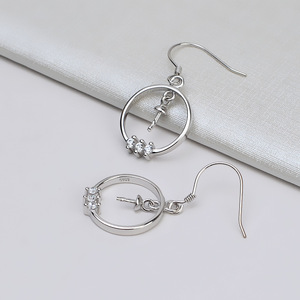 Porte-accessoires en argent Mabei S925 avec perle, pendentif de 11,7 mm, crochet d'oreille, fermoir de bijoux vide à faire soi-même, modèle 5504 - Product Image 2