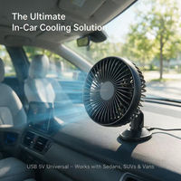 Ventilateur de voiture USB, refroidissement à trois vitesses, matériau ABS compact, moteur sans balais, faible bruit, 5W, modèle YMG-802 pour camping-car, camion, fourgonnette