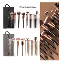 Ensemble de pinceaux de maquillage pour le visage noir, vente en gros, brosses professionnelles pour fond de teint, marque privée