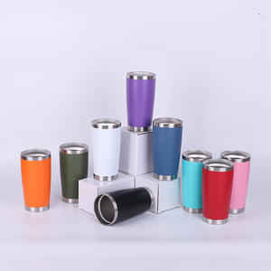 Custom Logo Powder Coated Stainless Steel Double <b>Walled</b> Thermal Travel Mug 20oz Leak-Proof BPA Free - Product Image 3