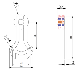 WEKIS I Shape Hanger Super Mini Double Barn Door Hardware Kit per porte scorrevoli doppie armadi guardaroba piccoli supporti <span class=keywords><strong>TV</strong></span> - Product Image 6