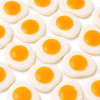 Bonbons gélifiés en forme d'œuf au goût de fruits sucrés, halal, en vrac, vente en gros, fabricant OEM ODM, étiquette privée, TIKTOK