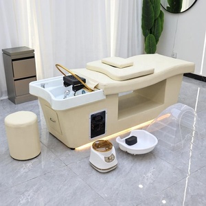 Hongtuo Leather Upholstered Metal Frame Salon Spa Massage <b>Bed</b> Fiberglass Basin Modern Design Removable Footrest High-Density - Product Image 1