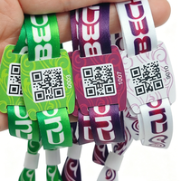Bracelet en tissu RFID NFC avec puce NFC 213/F08, impression de code QR, étanche, pour événements, festivals, musique