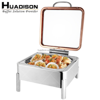 Huadison – chauffe-plat électrique pour buffet, fournitures de restaurant, chauffe-plat en or rose pour la restauration