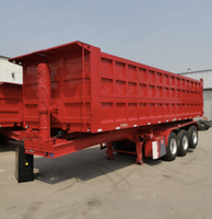 Semi-remorque benne basculante arrière 3 essieux robuste de 30 à 100 tonnes en acier de haute qualité avec suspension pneumatique, directement d'usine