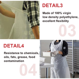 White Pe Printed Kitchen Plastic Apron And Waterproof Disposable Polythene Apron - Product Image 5