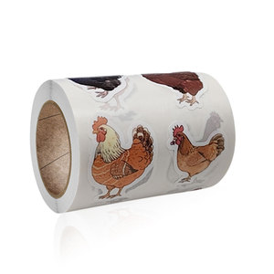 Custom <b>Roll</b> Chicken Shaped Cute Adhesive Sticker Kid Toys - Product Image 1