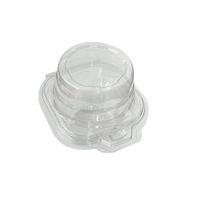 Boîte d'emballage ronde jetable en plastique PET transparent de qualité alimentaire pour cupcakes et tartes avec couvercle personnalisable
