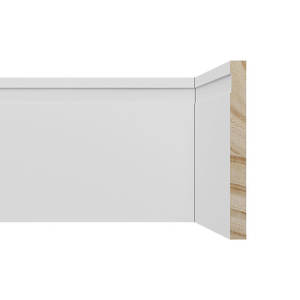 Plinthe en bois recouverte de PET de couleur personnalisée Moldurarte, profil bas, hauteur de 13 mm, plinthe décorative - Product Image 1