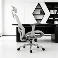 Chaise de bureau ergonomique à hauteur réglable, dossier haut en maille, pivotante, avec structure en plastique pour atelier