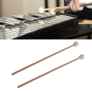 ไม้ตีระนาดยางหัวไม้ สำหรับกล็อกเกนสปีล ไซโลโฟน มาริมบา ฮาร์ป สีขาว - Product Image 3