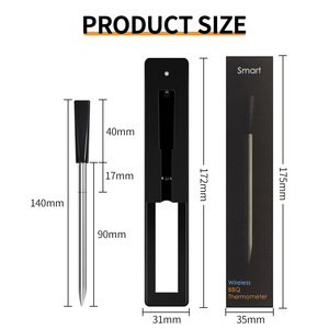 Thermomètre de cuisson sans fil intelligent avec sonde de 140 mm en acier inoxydable pour barbecue, four et aliments - Product Image 1