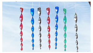 Repelente de Aves Brillante, Reflectores en Espiral Plateados de Mylar, Disuasivos Colgantes para Jardín, Ahuyentan Pájaros Carpinteros y Palomas - Product Image 2