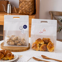 Pochette personnalisée en plastique transparente à fond plat carré en plastique transparent étanche alimentaire collation écrou pochette à fermeture éclair avec poignée