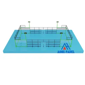 150mm Corner Column Good Quality Professional Panoramic Classic Outdoor Paddle Court With Artificial Padel Tennis Grass