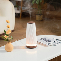 Diffuseur d'huiles essentielles sans eau à alimentation USB avec base en bois, éclairage LED certifié CE, décoration d'intérieur