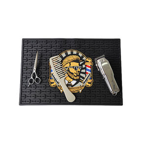 L'homme aux lunettes jaunes tapis de barbier outils de coiffure tête d'huile tondeuses électriques anti-dérapant outil de coupe de cheveux tapis de rangement - Product Image 4