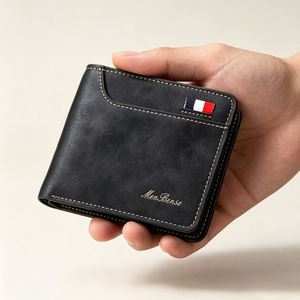 Cartera Plegable de Cuero PU Retro para Hombre, de Gran Capacidad y Múltiples Ranuras - Product Image 2