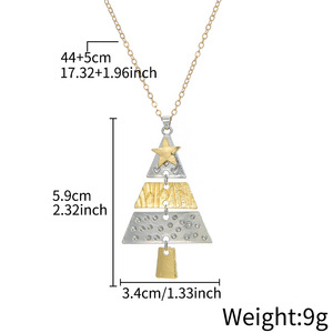 Christmas <b>Tree</b> Pendant <b>Necklace</b> Zinc Alloy Women's Jewelry Fashion Geometric Design Colorful Holiday Style - Product Image 4