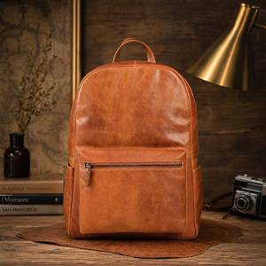 Excellent Quality Luxury <b>Leather</b> <b>Backpack</b> for <b>Laptop</b> Business Travel Office Use Durable Design Multiple Pockets Waterproof - Product Image 1