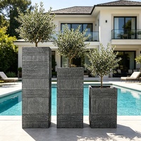 Jardinière Moderne Simple en Fibre de Verre, Vente en Gros, Pots de Fleurs Carrés Biodégradables, Boîte à Plantes Durable pour Jardin, Hôtel, Centre Commercial