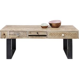 Rustic Wood <b>Coffee</b> <b>Table</b> With Storage Drawers And Iron <b>Legs</b> Living Room Furniture - Product Image 2