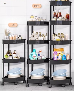 Movable Bathroom Triangle Storage Rack Floor-standing Corner Shelf <strong>Rolling</strong> <strong>Cart</strong> Storage Rack 3/4/5 Tier Gap Storage Shelf - Product Image 3